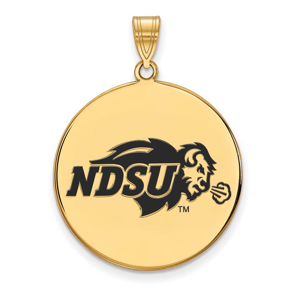 14k Gold Plated Silver North Dakota State Enamel Disc Pendant