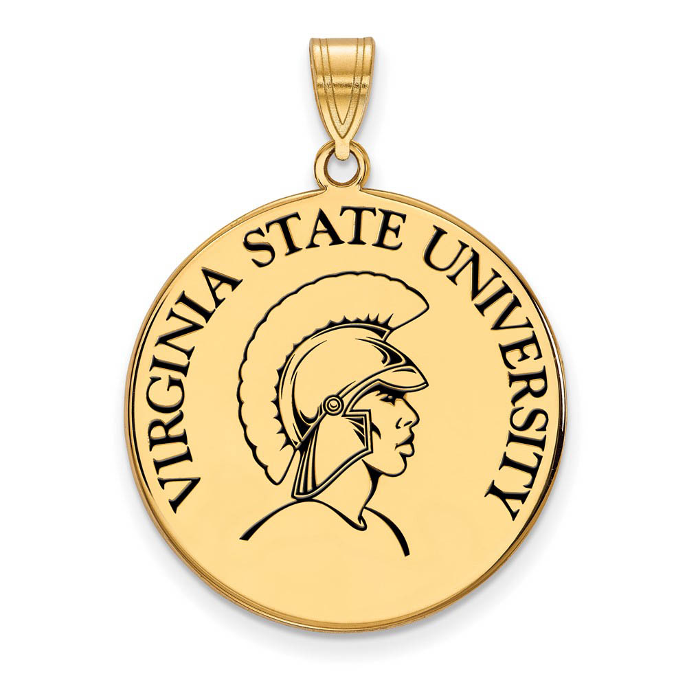 14k Gold Plated Silver Virginia State Enamel Disc Pendant