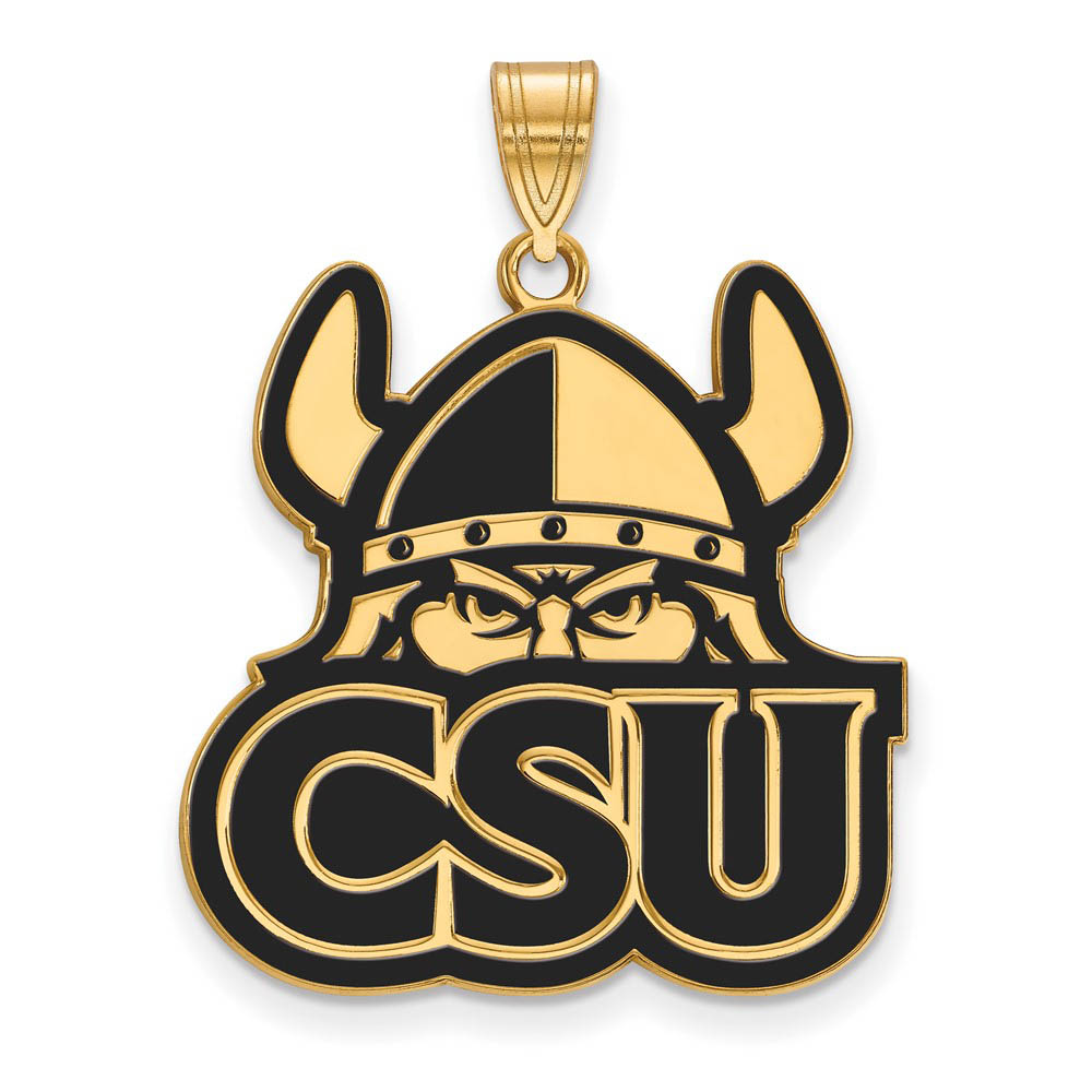 14k Gold Plated Silver Cleveland State Enamel Pendant