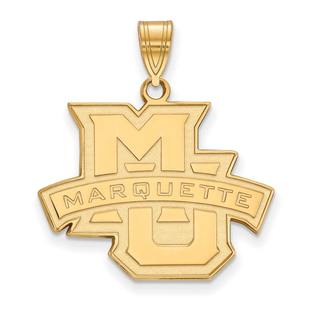 14k Gold Plated Silver Marquette U Logo Pendant