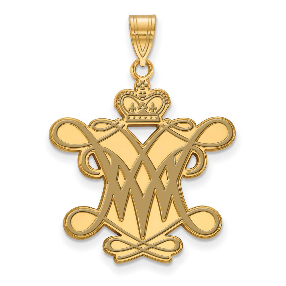 14k Gold Plated Silver William and Mary Enamel Pendant
