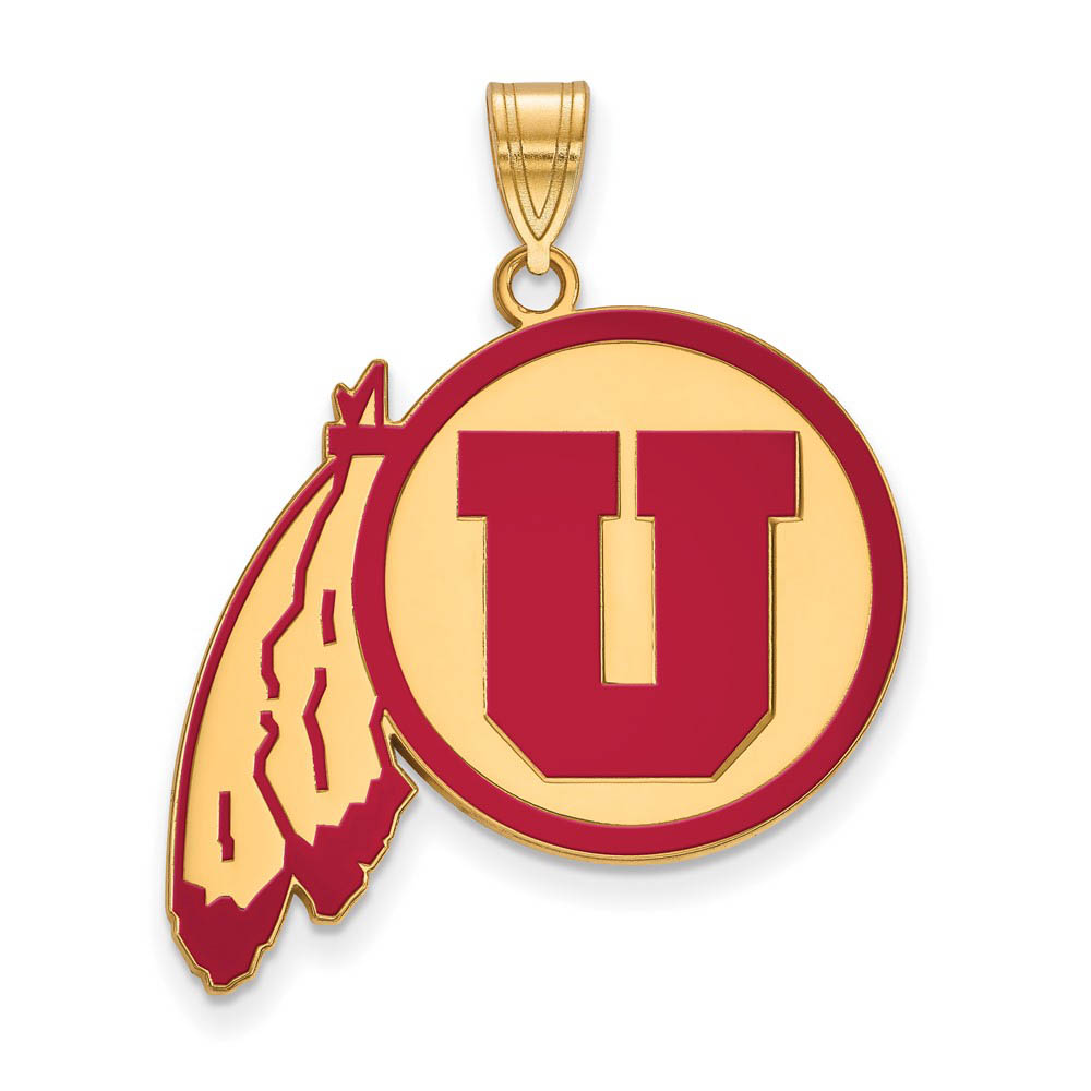 14k Gold Plated Silver U. of Utah Enamel Pendant