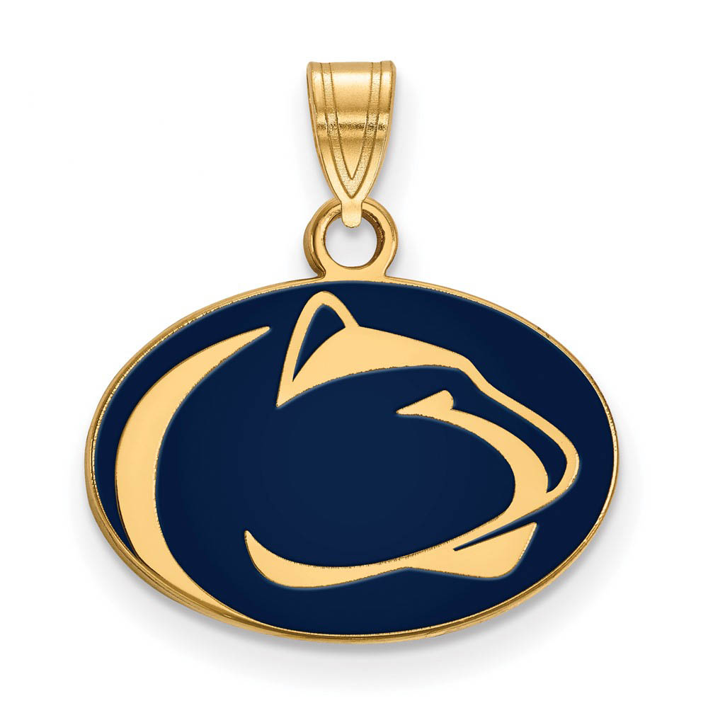 14k Gold Plated Silver Penn State Enamel Pendant