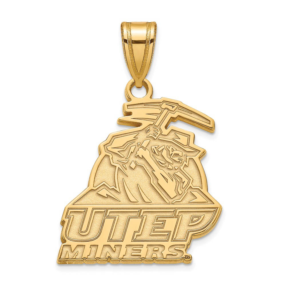 14k Gold Plated Silver U. of Texas at El Paso 'Miners' Pendant