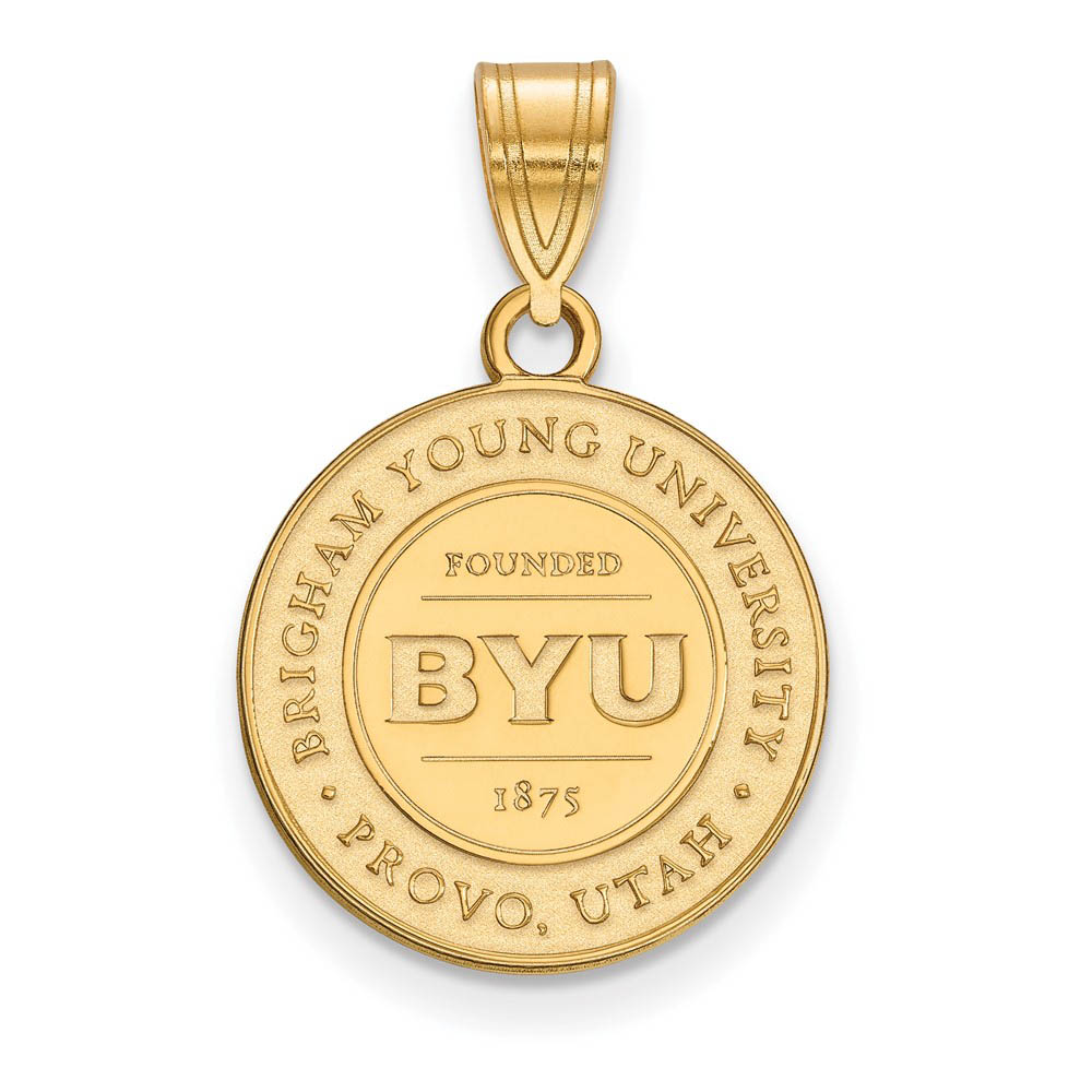 14k Gold Plated Silver Brigham Young U Crest Pendant
