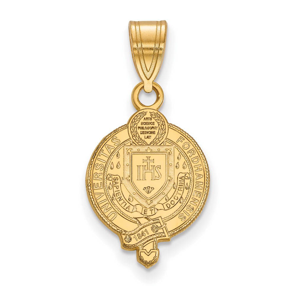 14k Gold Plated Silver Fordham U Crest Pendant
