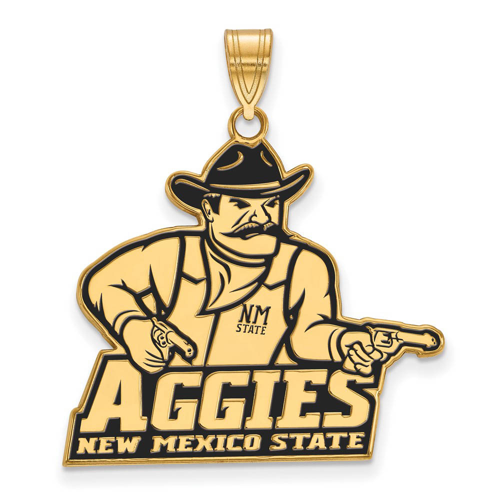 14k Gold Plated Silver New Mexico State Enamel Pendant