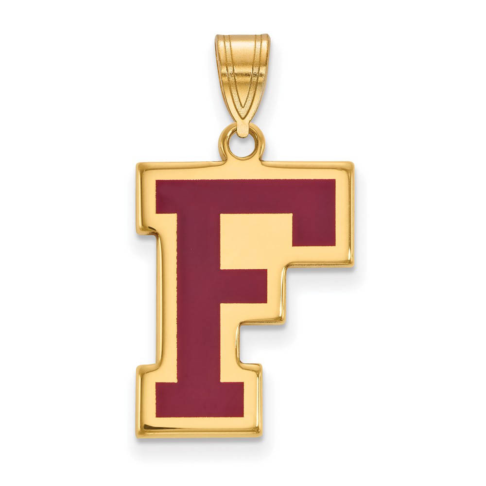 14k Gold Plated Silver Fordham U Enamel Pendant