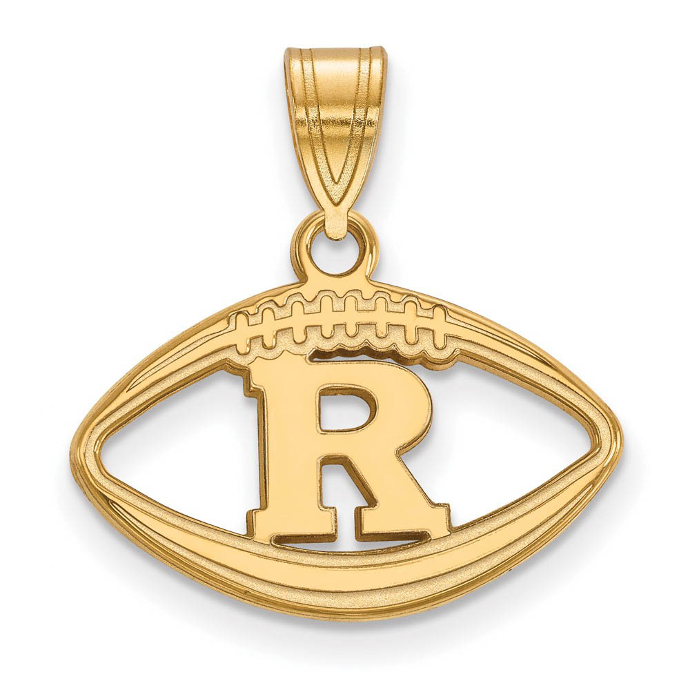 14k Gold Plated Silver Rutgers Football Pendant