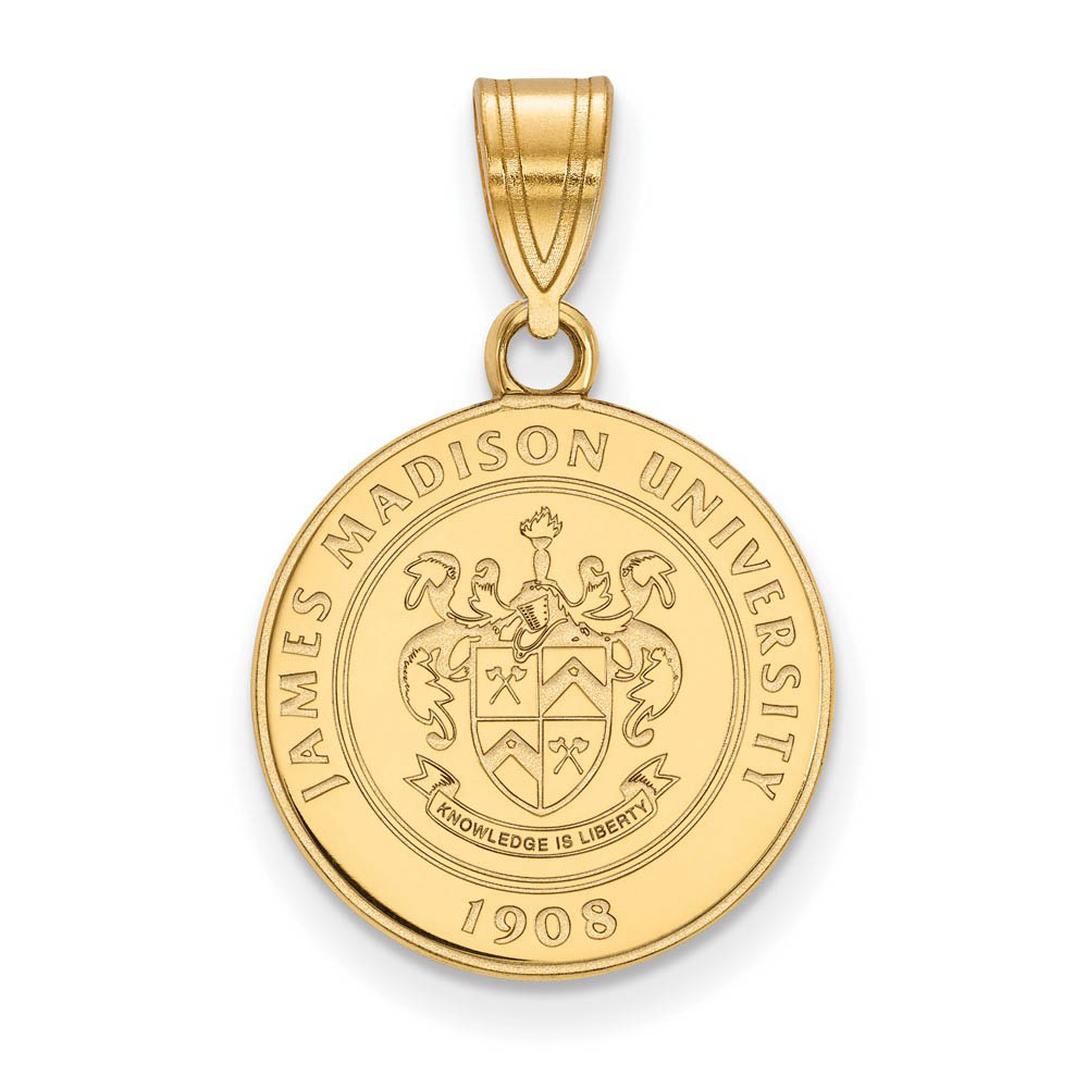 14k Gold Plated Silver James Madison U Crest Pendant