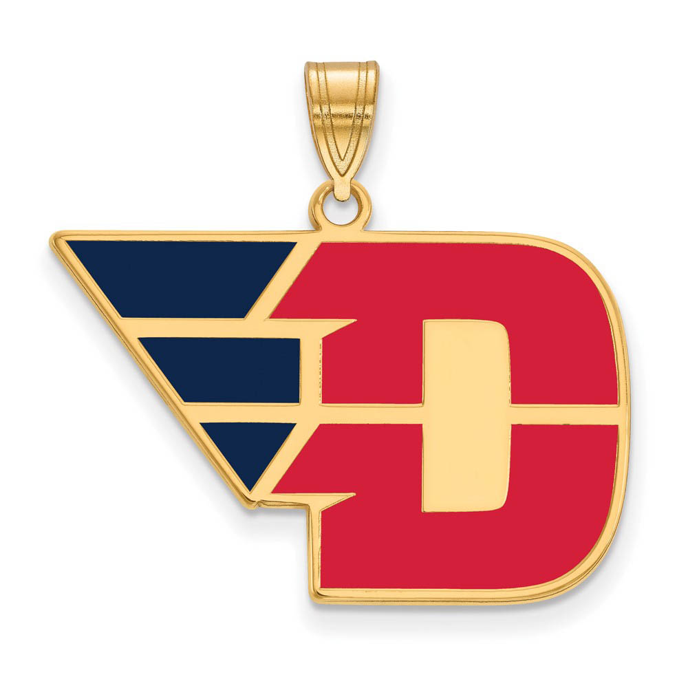 14k Gold Plated Silver U. of Dayton Enamel Pendant