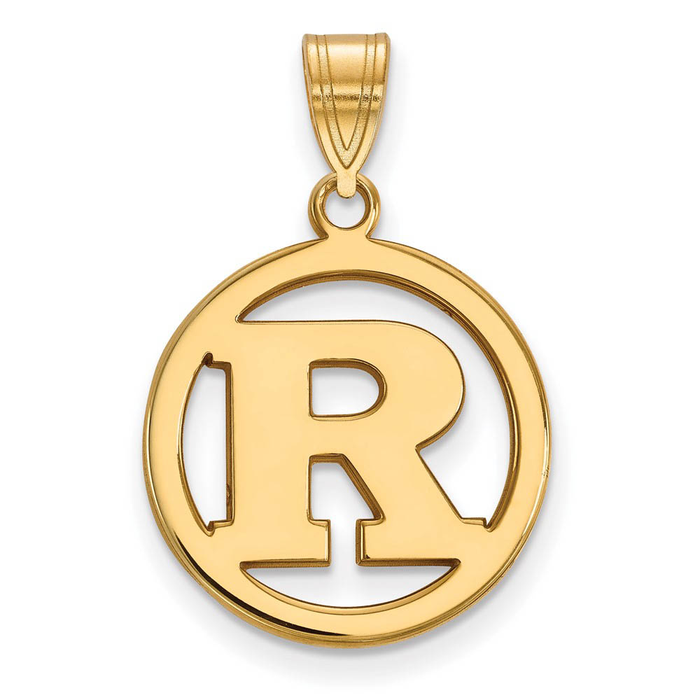 14k Gold Plated Silver Rutgers SM Initial R Circle Pendant