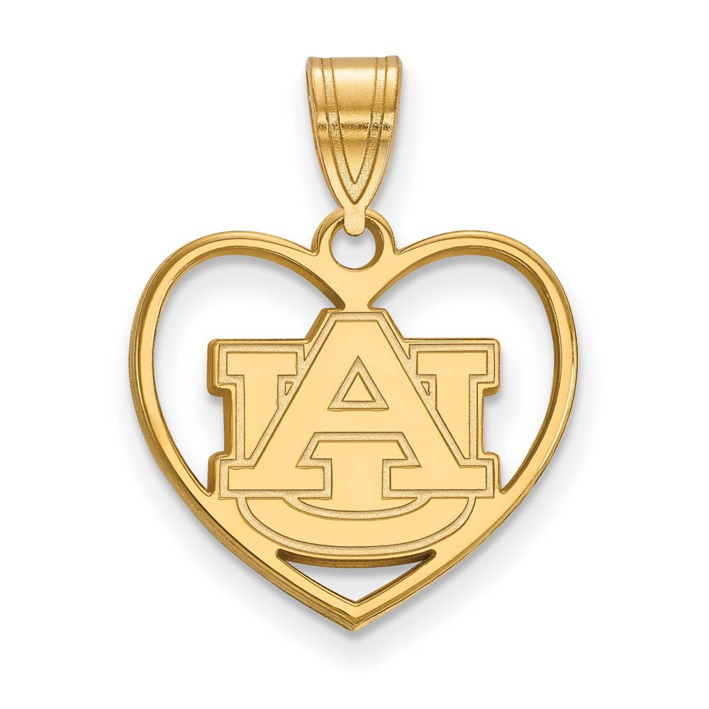 14k Gold Plated Silver Auburn U Heart Pendant