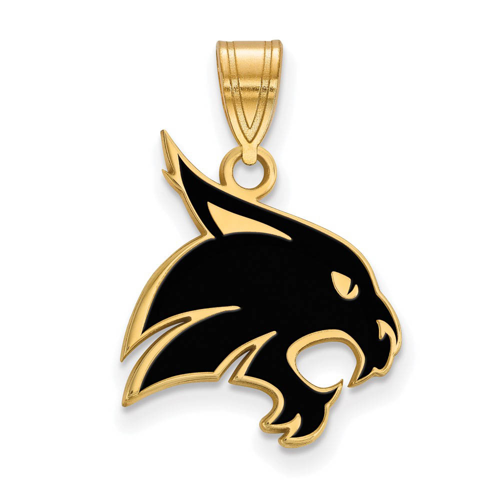 14k Gold Plated Silver Texas State Enamel Pendant