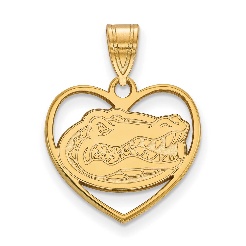 14k Gold Plated Silver U. of Florida Heart Pendant