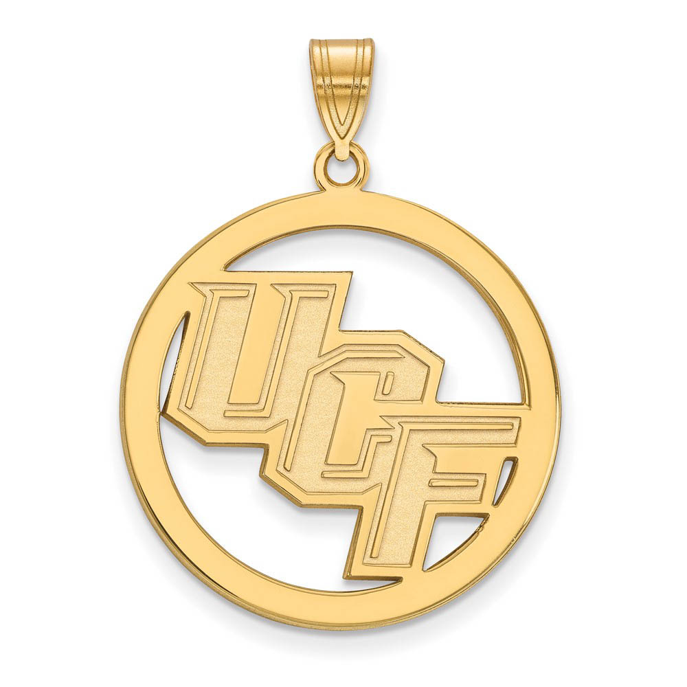 14k Gold Plated Silver Central Florida UCF Circle Pendant