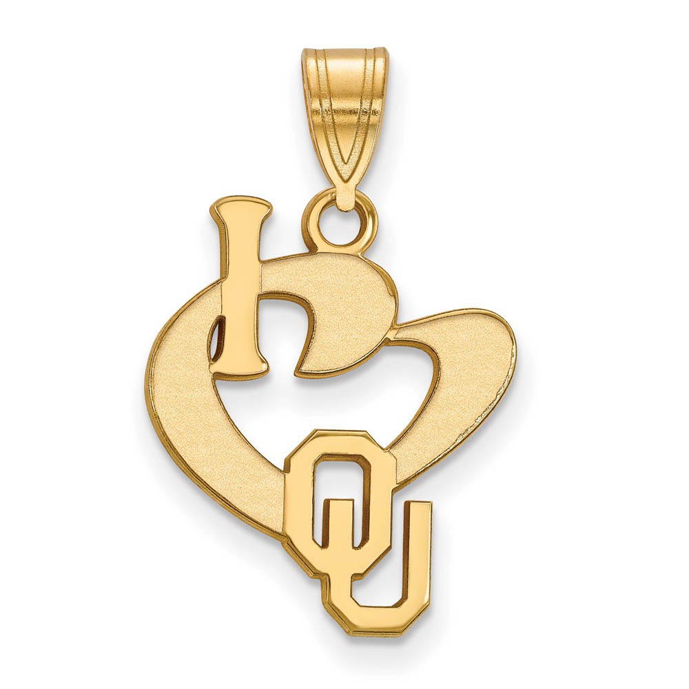 SS w/GP U. of Oklahoma I Love Logo Pendant