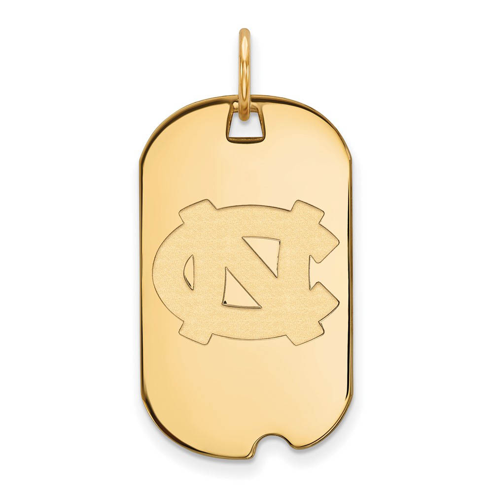 14k Gold Plated Silver North Carolina Dog Tag Pendant