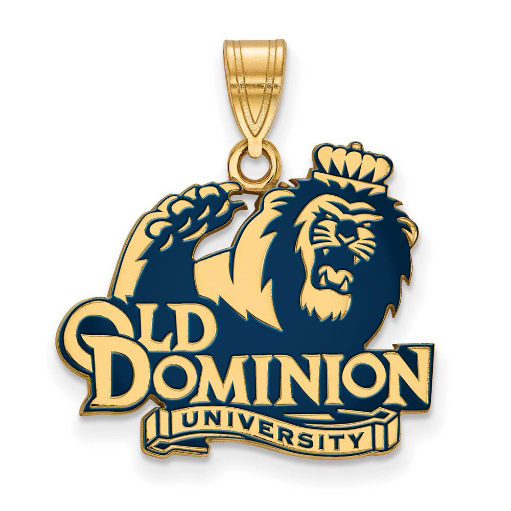 14k Gold Plated Silver Old Dominion U. Enamel Pendant