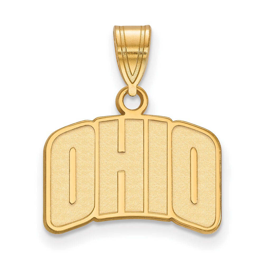 14k Gold Plated Silver Ohio U Pendant
