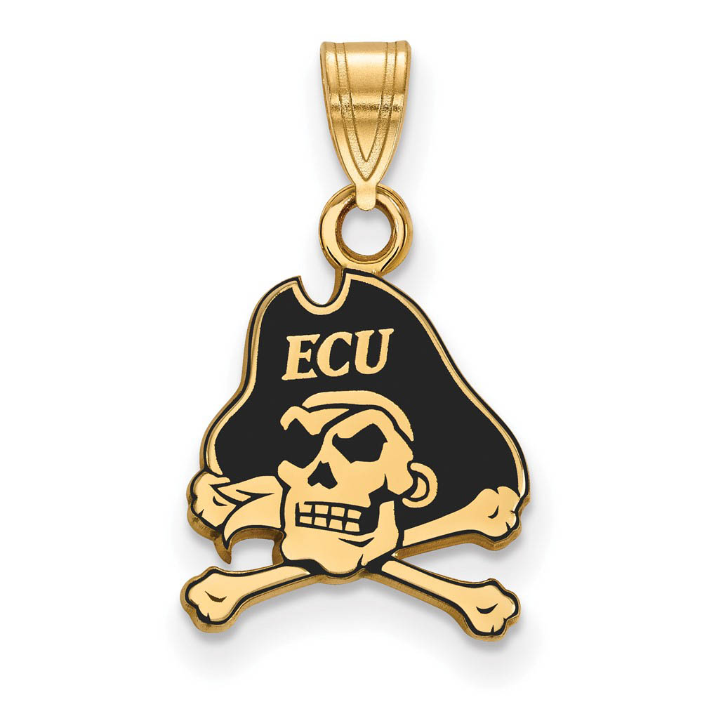 14k Gold Plated Silver East Carolina U Enamel Pendant