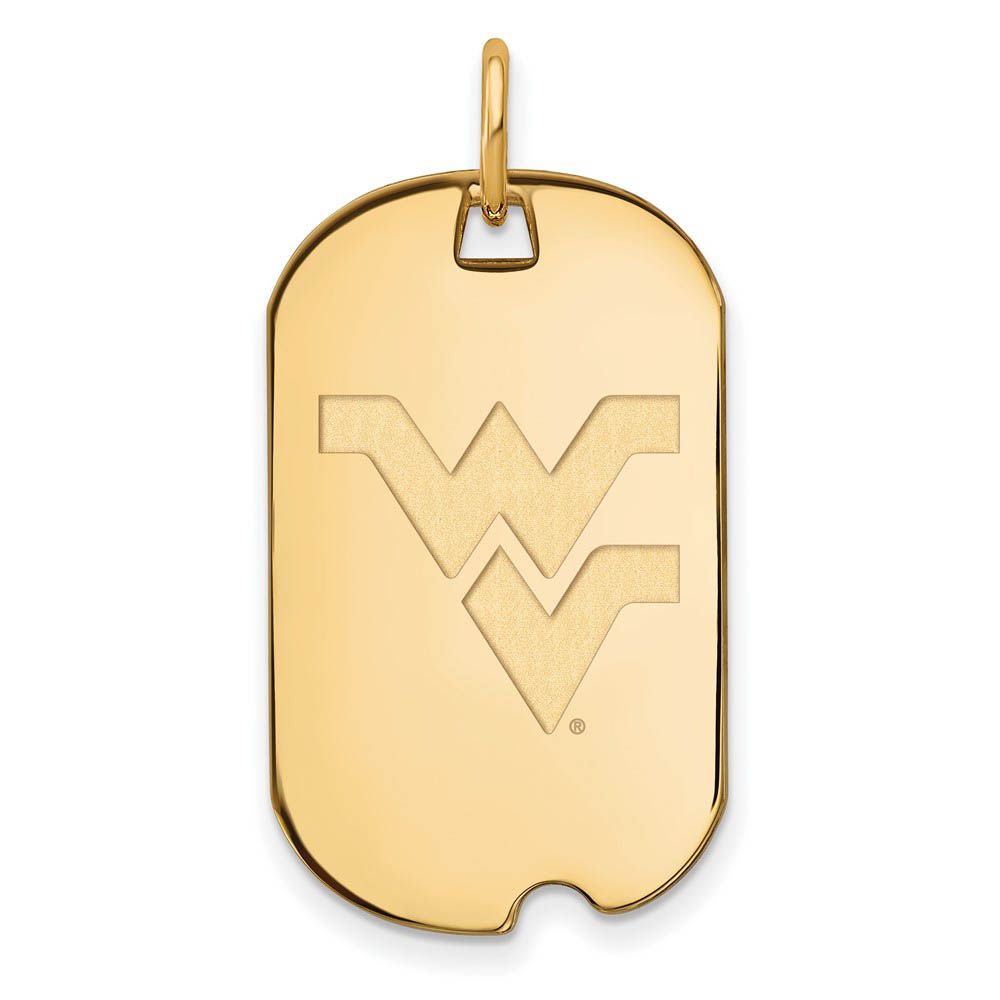 14k Gold Plated Silver West Virginia U. Dog Tag Pendant