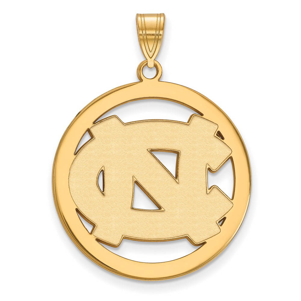 14k Gold Plated Silver North Carolina Circle Pendant