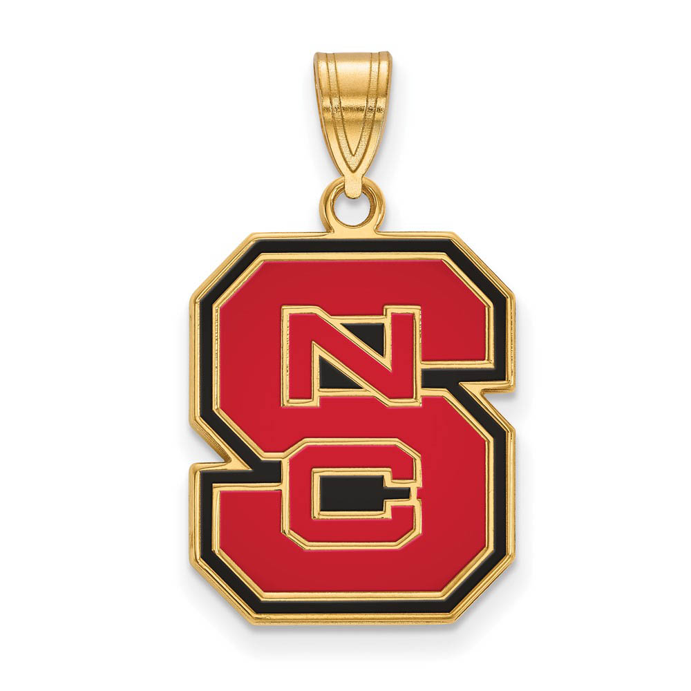 14k Gold Plated Silver North Carolina State Enamel 'NCS' Pendant