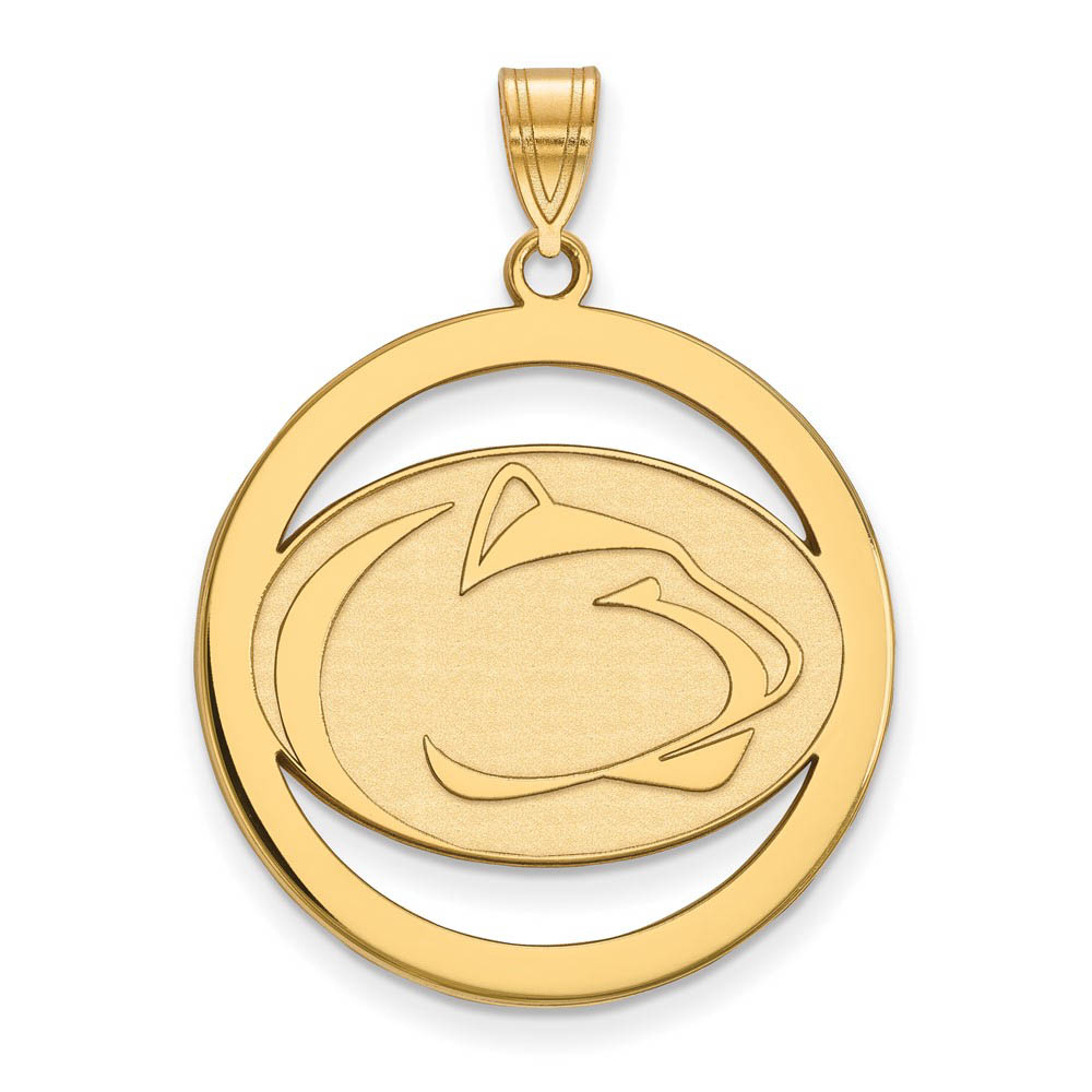 14k Gold Plated Silver Penn State Circle Pendant