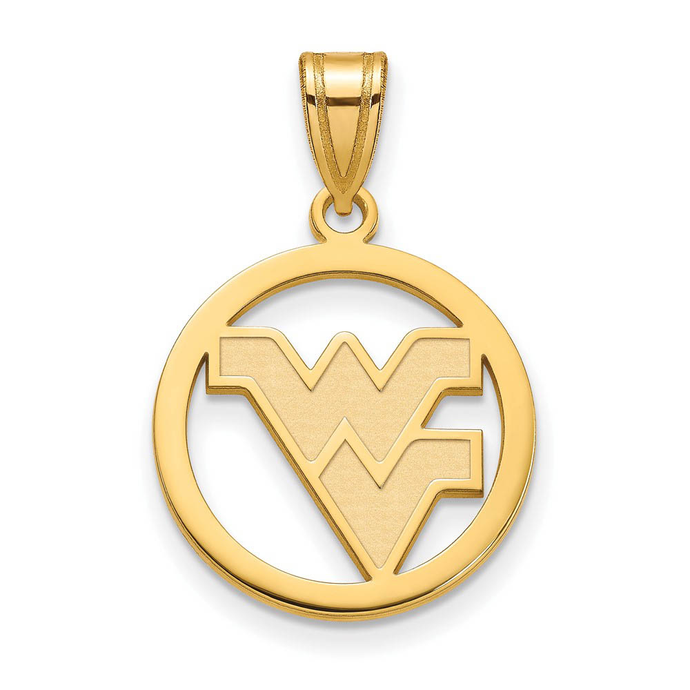 14k Gold Plated Silver West Virginia U. Circle Pendant