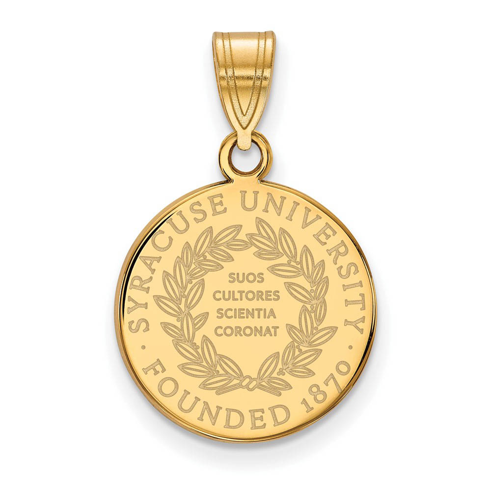 14k Gold Plated Silver Syracuse U. Crest Pendant