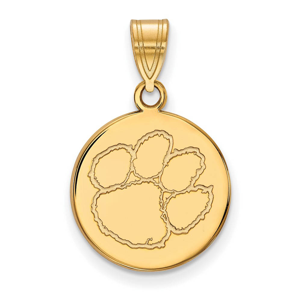 14k Gold Plated Silver Clemson U Disc Pendant