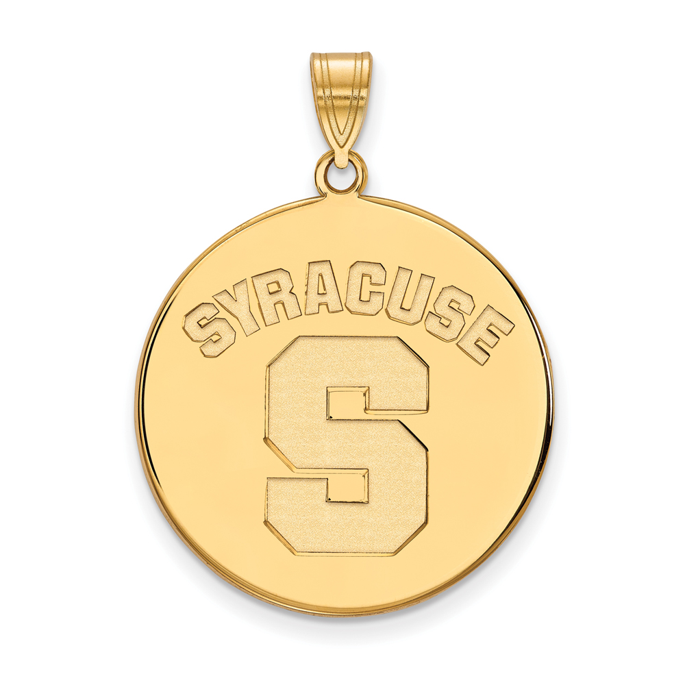 14k Gold Plated Silver Syracuse U. 'SYRACUSE S' Disc Pendant