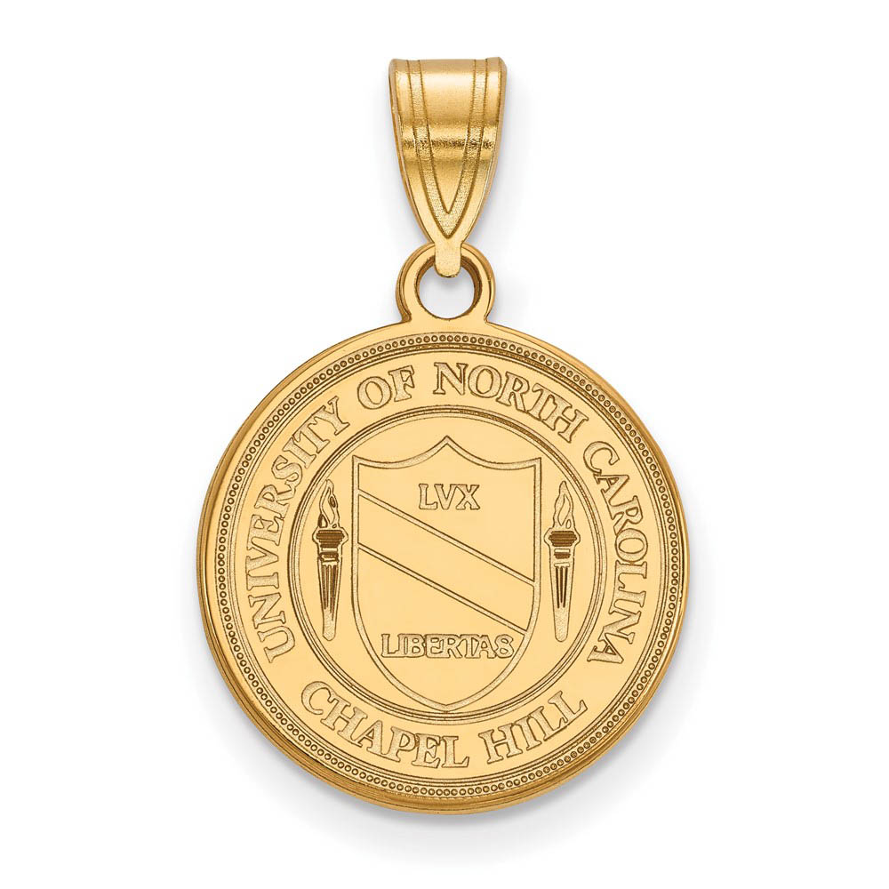 14k Gold Plated Silver North Carolina Med Crest Pendant