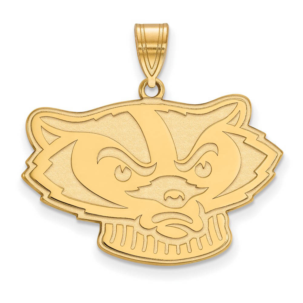 14k Gold Plated Silver U. of Wisconsin Mascot Pendant