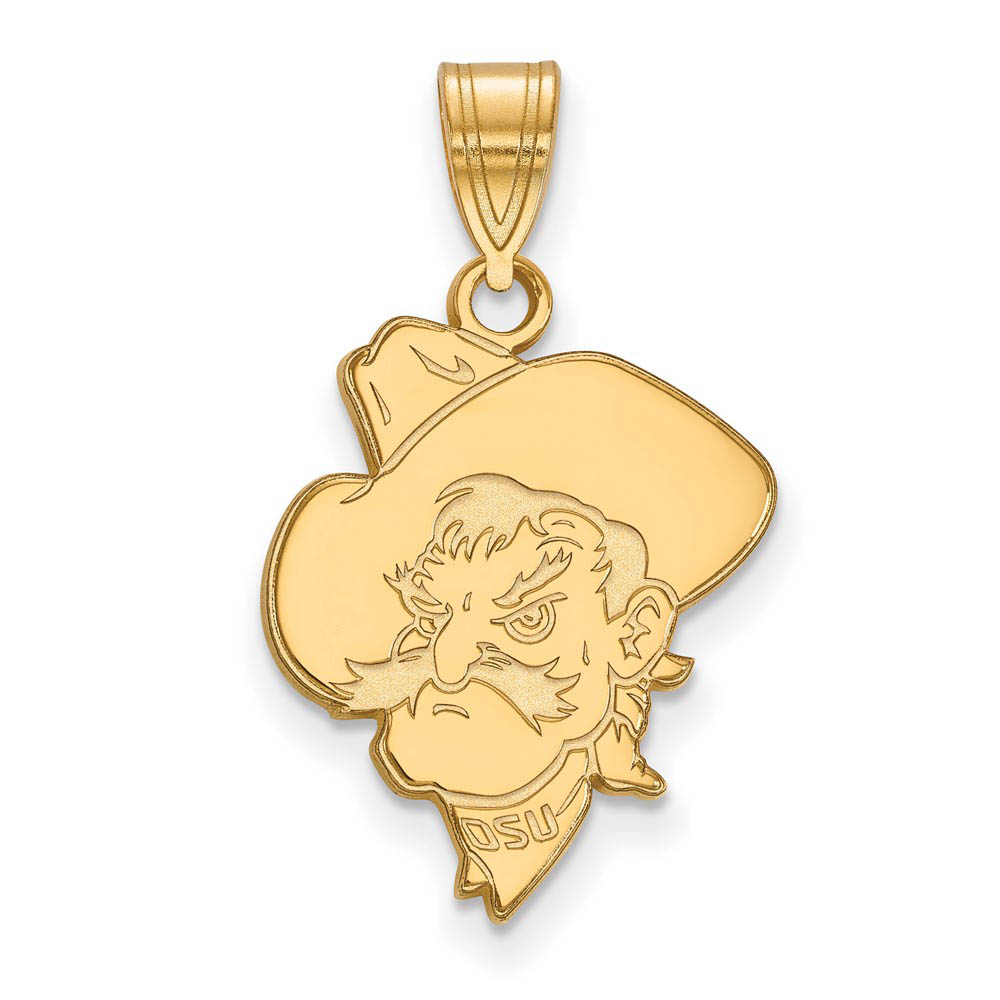 14k Gold Plated Silver Oklahoma State Mascot Pendant
