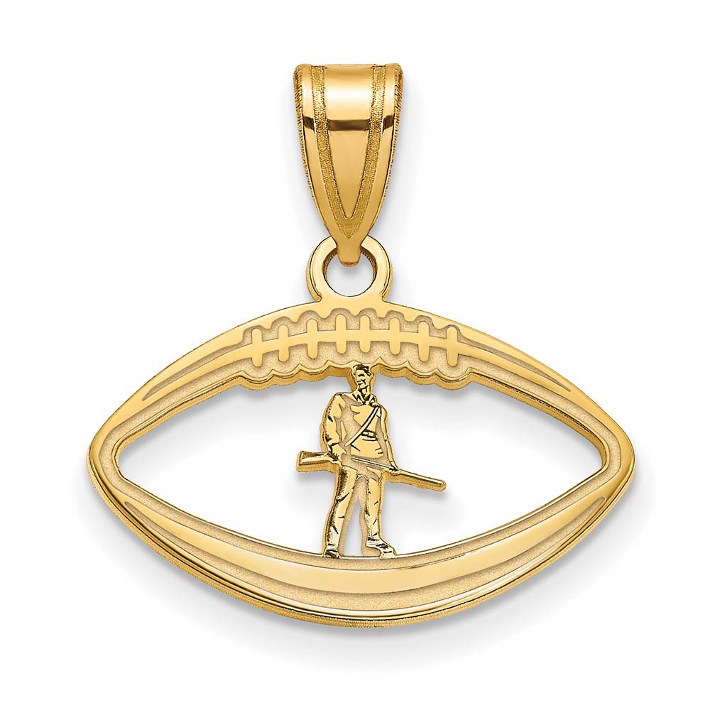 14k Gold Plated Silver West Virginia U. Mascot Football Pendant