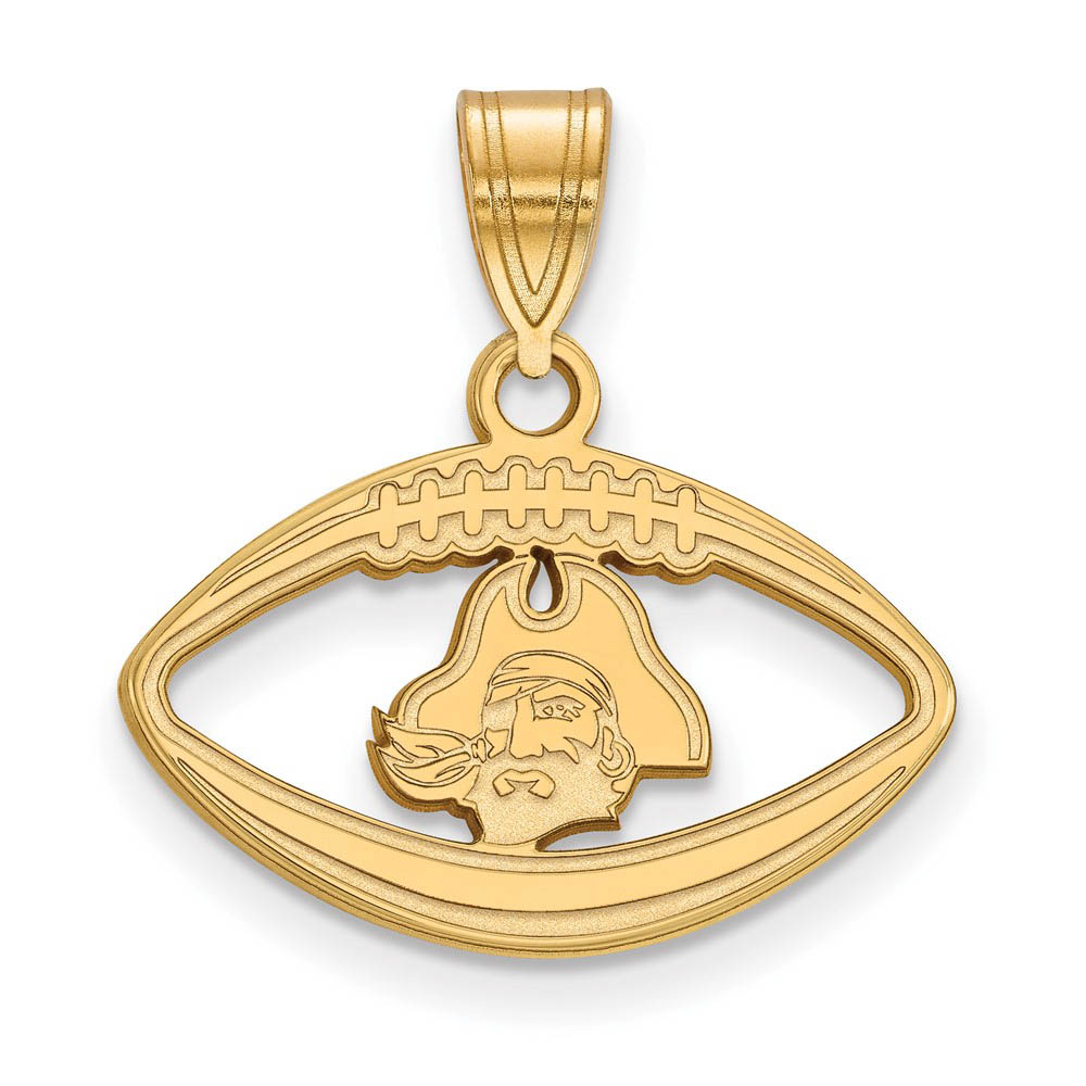 14k Gold Plated Silver East Carolina U Football Pendant