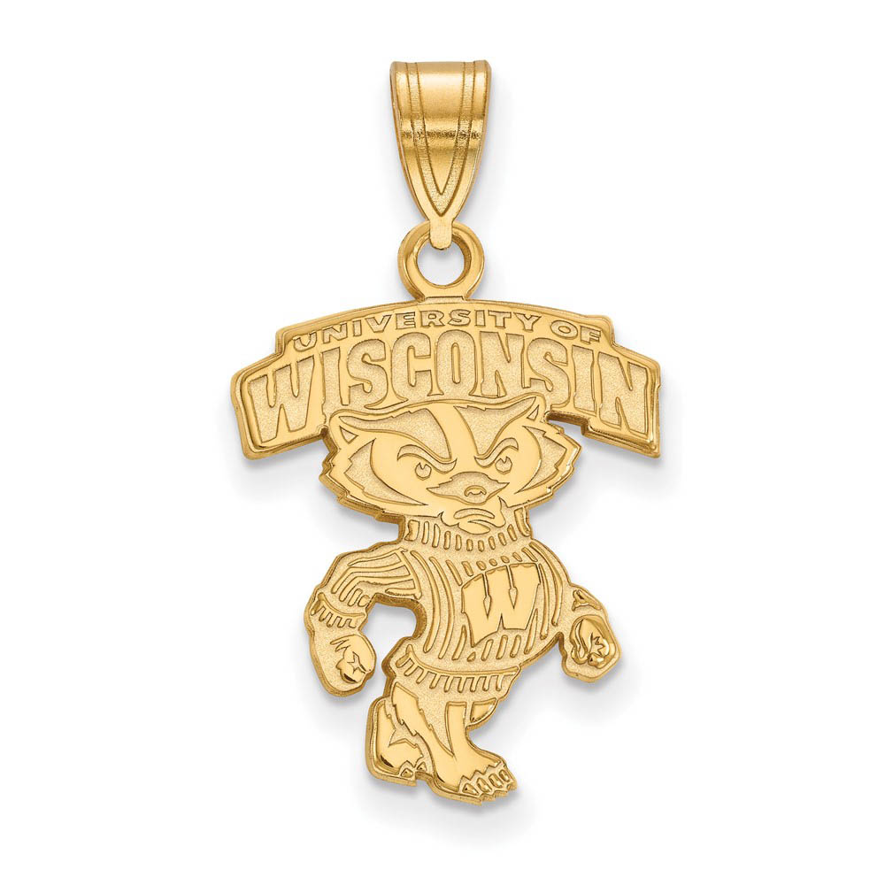 14k Gold Plated Silver U. of Wisconsin Logo Pendant