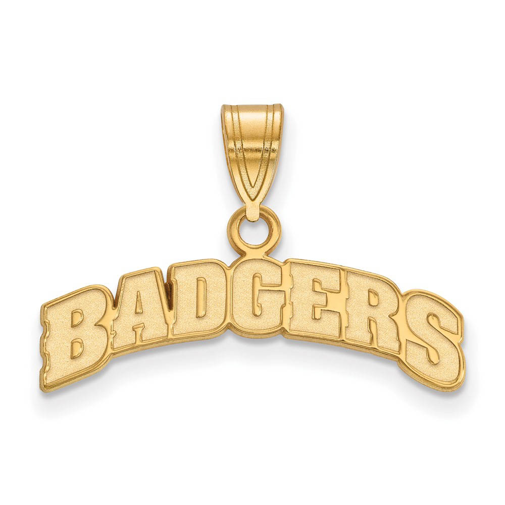 14k Gold Plated Silver U. of Wisconsin Script Logo Pendant