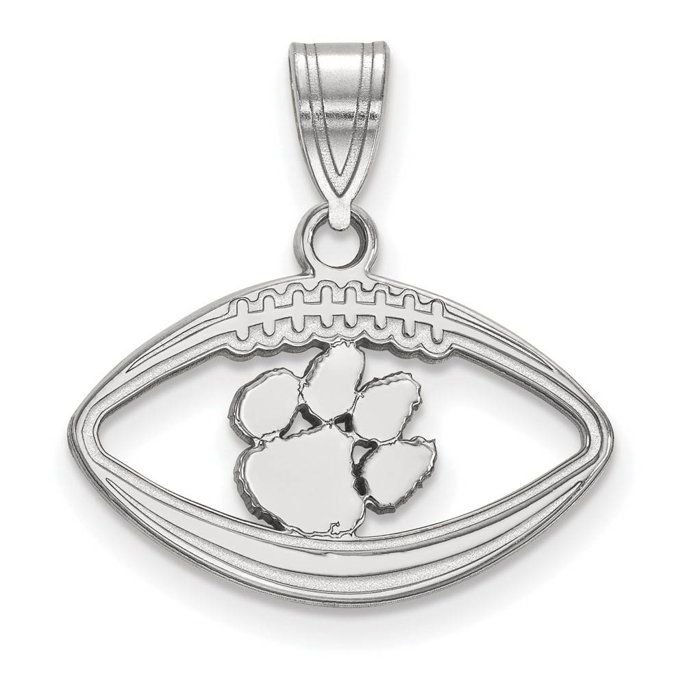 Sterling Silver Clemson U Football Pendant
