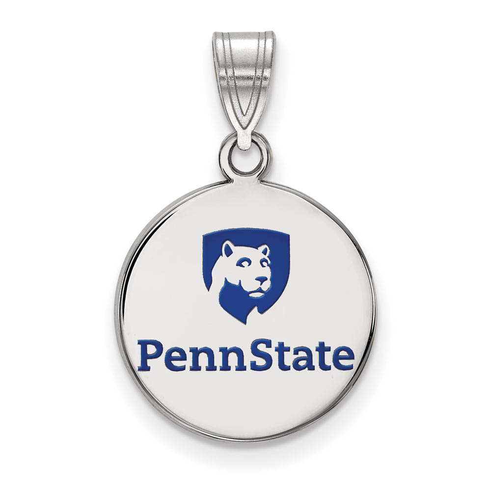 Sterling Silver Penn State Enamel Disc Pendant