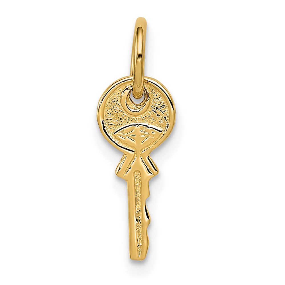 14k Yellow Gold Key Charm or Pendant, 6mm