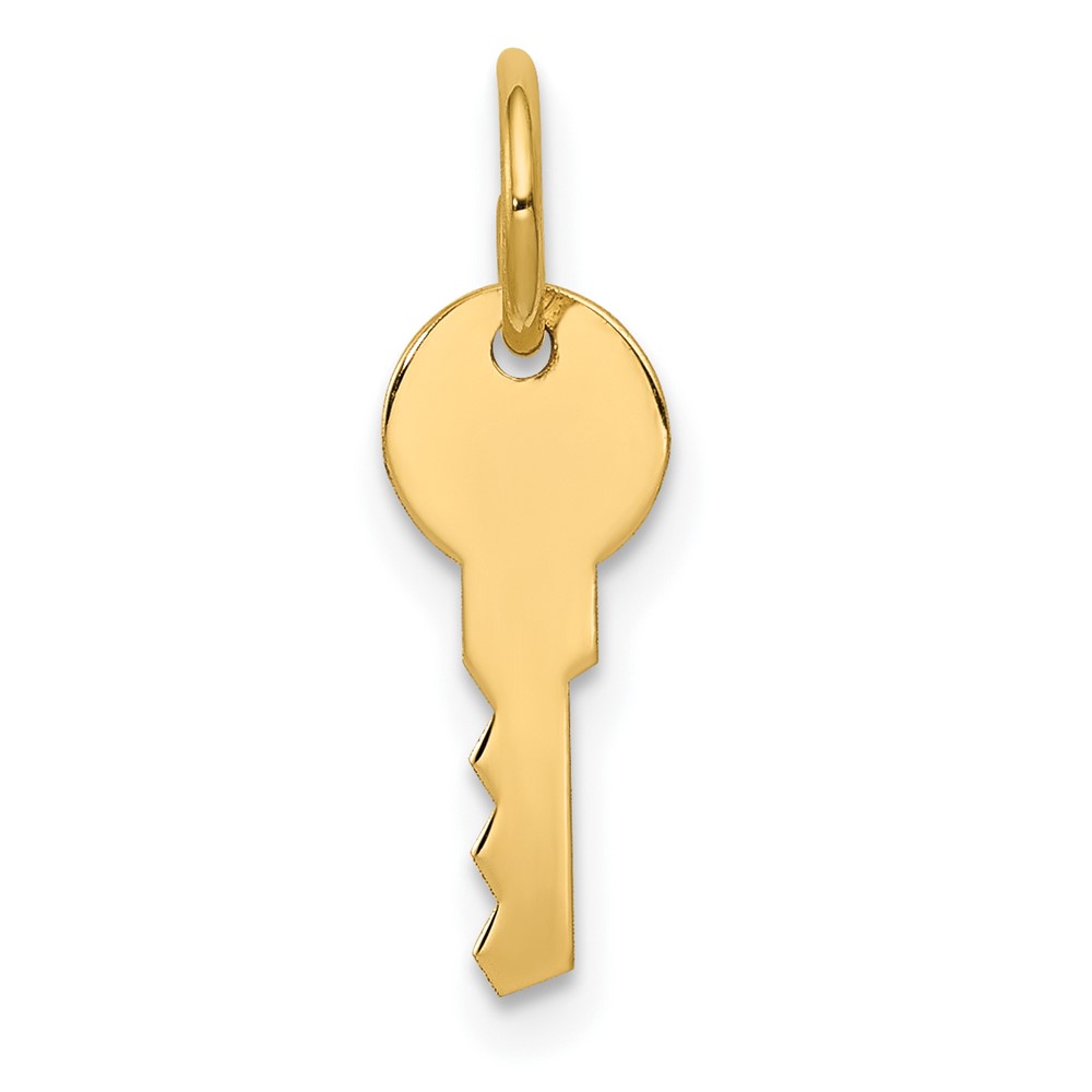 14k Yellow Gold Polished Key Charm or Pendant, 5mm