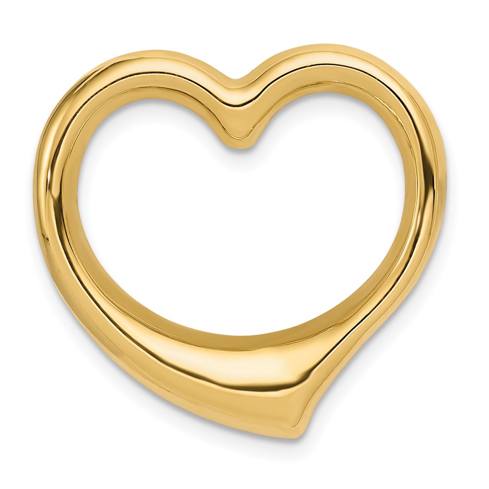 14k Yellow Gold Cut Out Heart Slide, 24mm