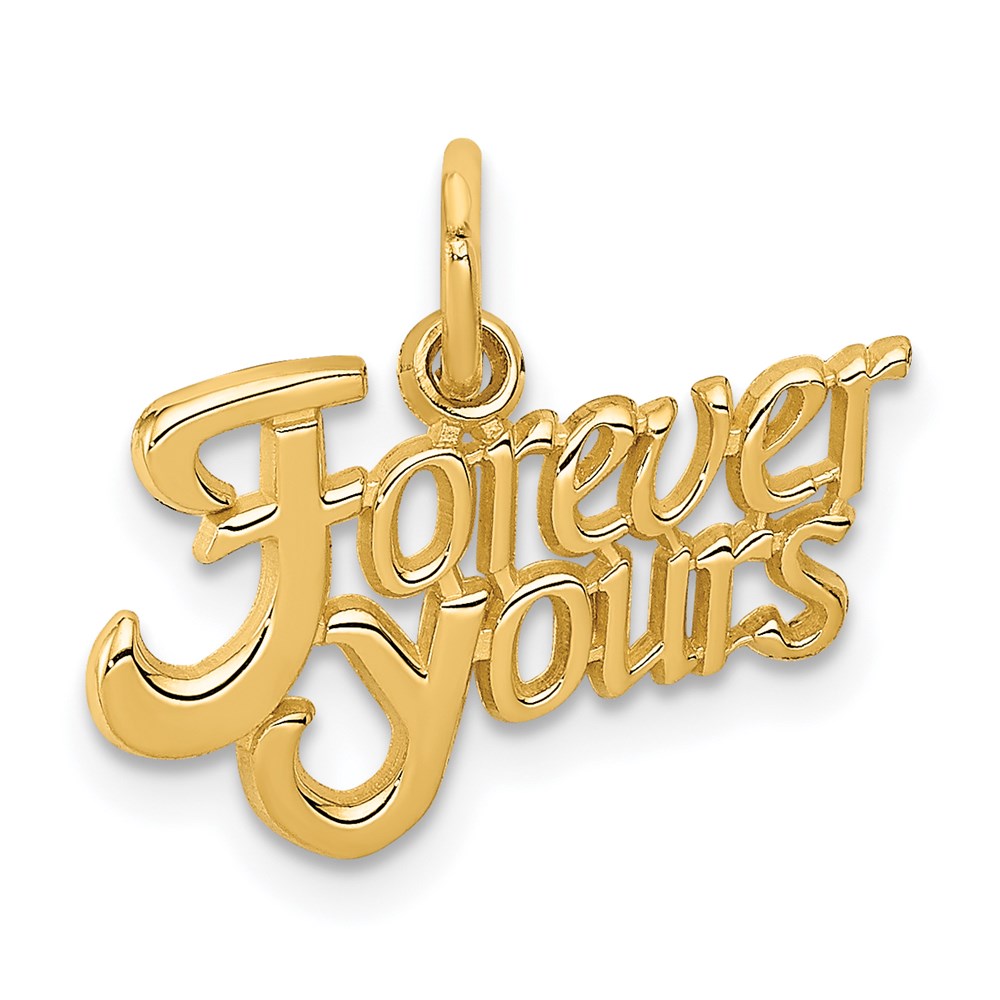 14k Yellow Gold Forever Yours Charm or Pendant, 18mm