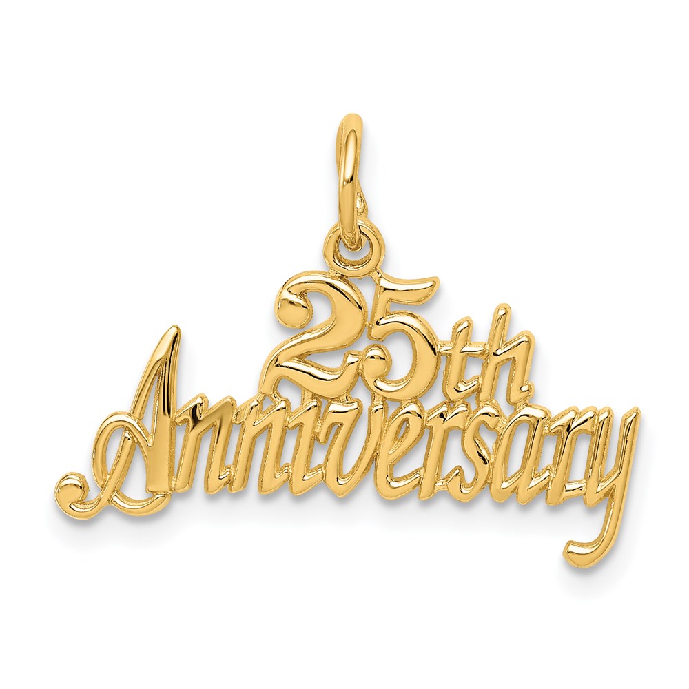 14k Yellow Gold 25th Anniversary Charm or Pendant, 24mm