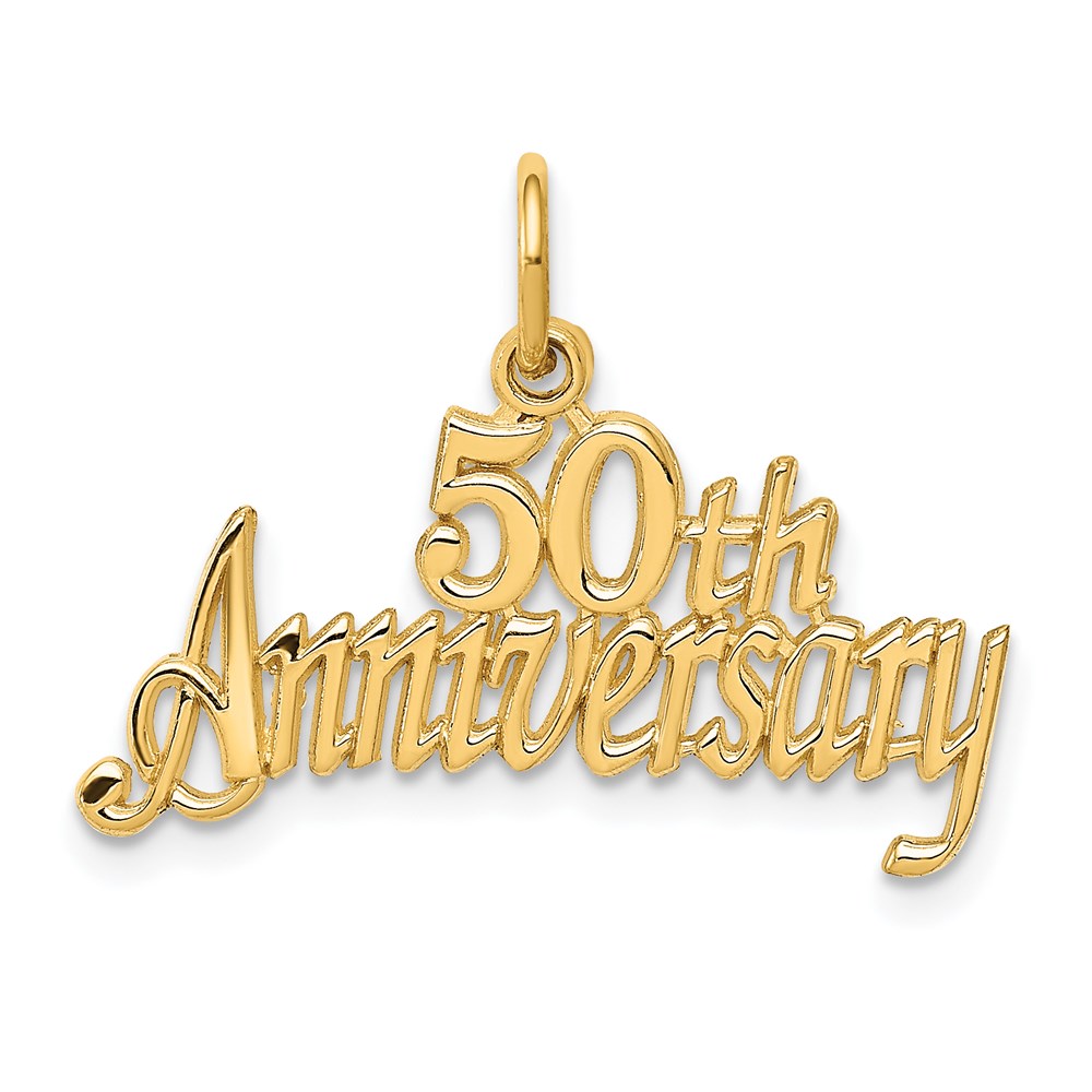 14k Yellow Gold 50th Anniversary Charm or Pendant, 24mm
