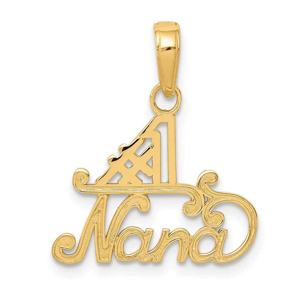 14k Yellow Gold #1 Nana Pendant, 18mm