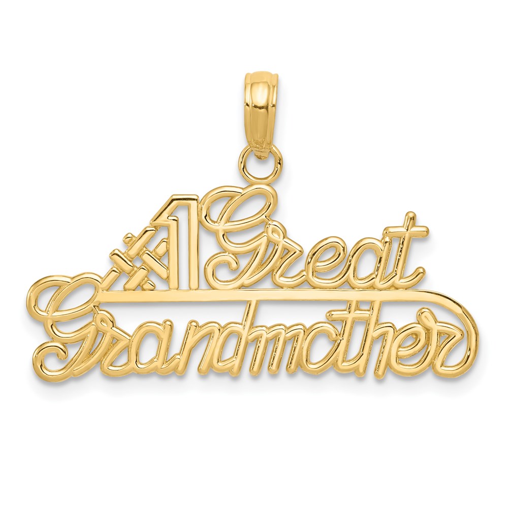 14k Yellow Gold #1 Great Grandmother Pendant, 31mm